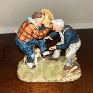 E499 GORHAM Bone China NORMAN ROCKWELL Figurine ~Fall Fancy Footwork #1745/5000
